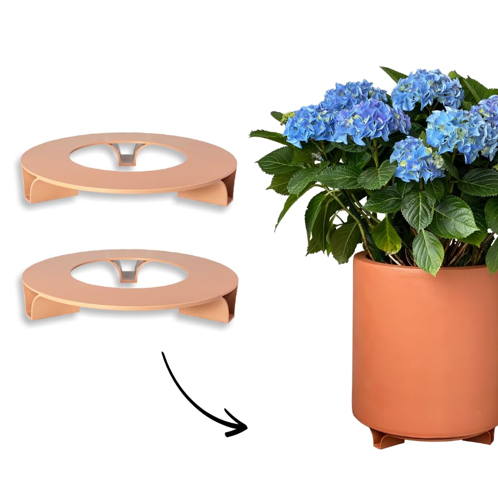 terraced® - Set of 2 - Flower Pot Saucers - Colour: Terracotta - Round - 27 cm Diameter - Saucer Flower Pot - Recycled Material - Made in Germany