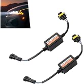 lekiliky CAN Bus LED Decoder Resistor Harness Adapter, H8 H9 H11 Anti-Flicker Error Canceller, Universal for LED Headlight &amp; Tail Light Conversion, Pack of 2