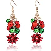 XOCARTIGE Christmas Earring Set Jingle Bell Drop Dangle Earrings Holiday Party Gift for Women