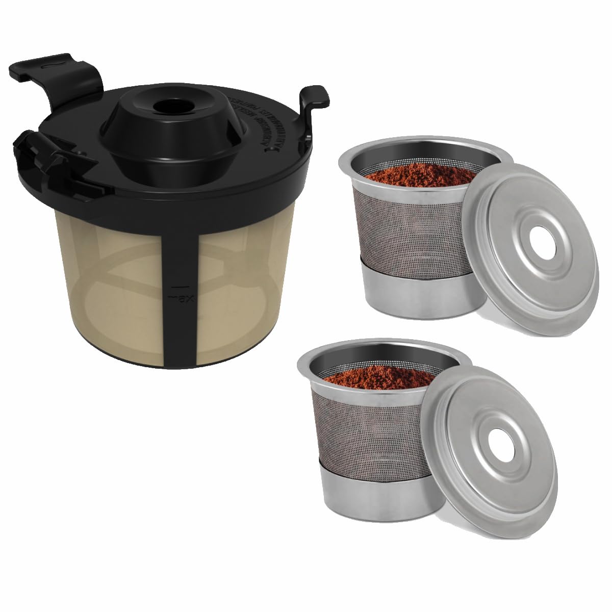 Photo 1 of 2 Reusable K Cups & Coffee Filter Basket Compatible With Ninja Dual Brew Coffee Maker, Coffee Maker Accessories For Ninja Pb051 &Ninja Pb 041, Black