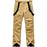 YEEFINE Men's Snow Ski Pants Insulated Waterproof Warm Winter Outdoor Snowboard Bibs with Suspenders