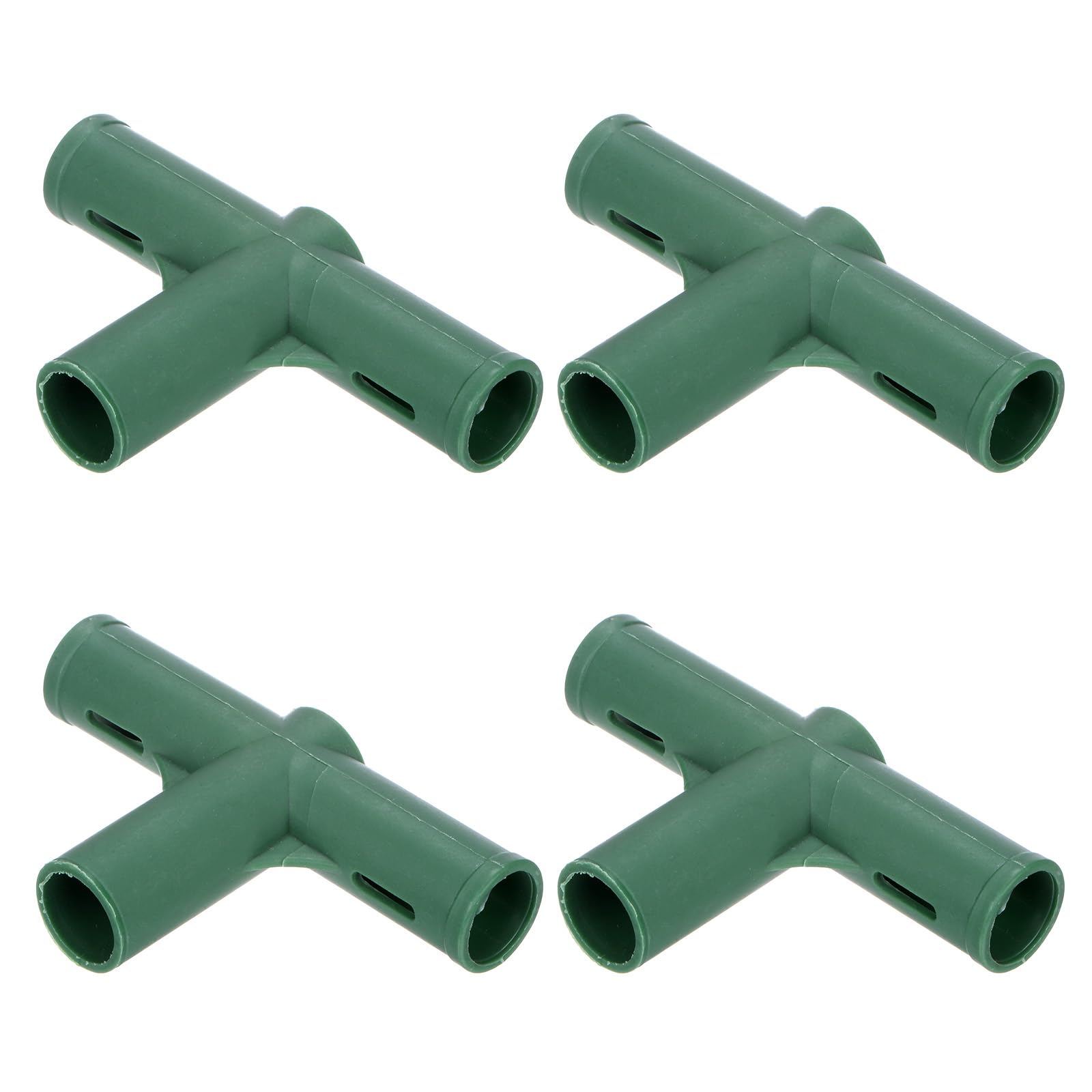M METERXITY 4 Pcs 19mm Greenhouse Frame Building Connectors, 3 Way Flat Pipe Fitting for Grape Trellis/Sunscreen Shed/Gardening Plant Stakes, Greenhouse Accessories [Green]