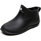 GBWPRBMW Mens Rain Boots, Ankle Deck Boots Waterproof for Men Anti-Slip Mud Shoes for Garden Outdoor Work Fishing Farming Gardening