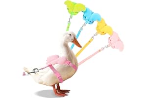 TEZUYOK 4 Pcs Pet Cole Duck Outside Walking Harness Leash, Funny Duck Accessories, Adjustable Outdoor Training Traction Rope for Chicken Goose Hen(L)