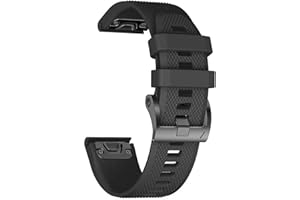 ANCOOL for Fenix 5/Fenix 6/Fenix 7 Band 22mm Silicone Watch Band for Fenix 5 Plus/Fenix 6 Pro/Fenix 7 Pro/Forerunner 935(Black)