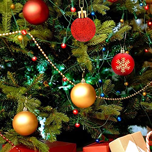 DomeStar Christmas Balls Set, 44PCS Christmas Balls Assorted Pendant Shatterproof Balls Ornament for Xmas Tree Decoration