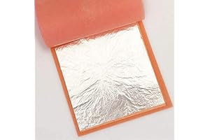 GOLD LEAF COMPANY 99.9% Pure Silver Leaf Varakh Foils, 50pcs, 4 x 6 Inch, Sheets for Decoration