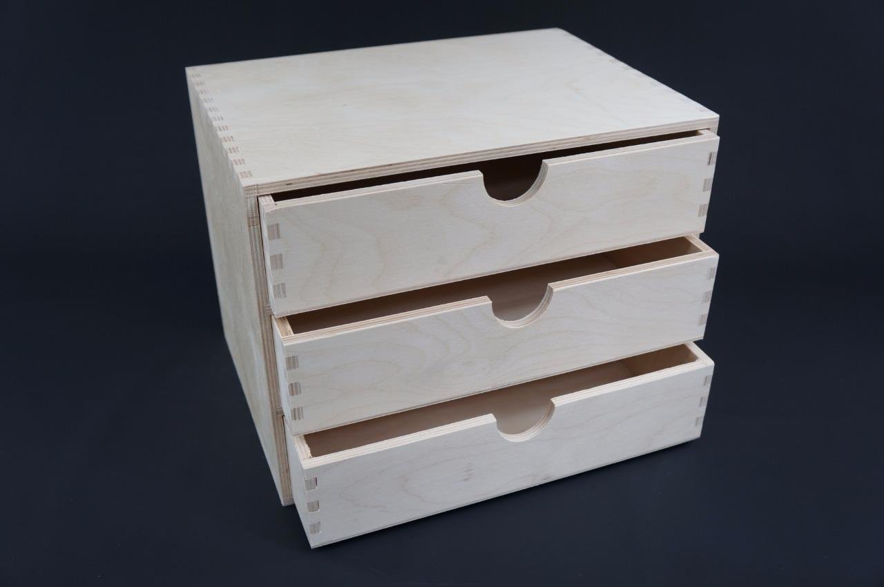 Pd45 1 X Plain Wooden Cupboard Chest Shelf With Drawers Storage A4