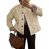 Dokotoo Casual Quilted Jackets for Women Button Down Leopard Puffer Jacket Womens Winter Coats with Pockets