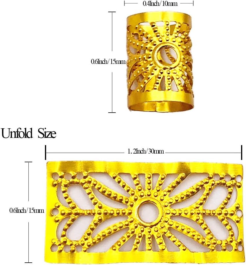 Messen 170 Pieces Dreadlocks Beads Multicolor Aluminum Dread Locks Metal Cuffs Hair Decoration Braiding Hair Jewelry (Not Break Easily) - Image 3