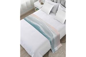 DecorLovee Summer Beach Bed Runners for King Size Bed, Ocean Coastal Bed Throws for Foot of Bed, Seaside Nautical Bed Runner