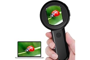 Vilante Handheld Digital Microscope, 100X Portable Handheld Microscope with 8 LED Lights 2" IPS Screen Photo Video Microscope