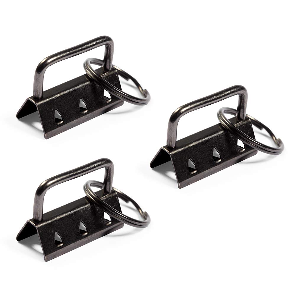 SPEEDWOX Webbing Clips 25 Sets Key Fob Hardware 0.8 Inch with Split Ring Webbing