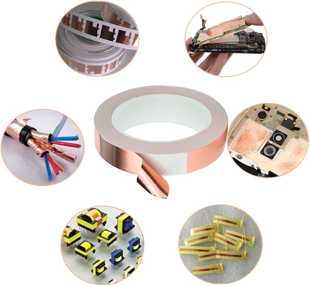 QitinDasen 30M X 20mm Premium Copper Foil Tape with Conductive Adhesive, for EMI Shielding Slug Repellent, Paper Circuits - Image 4