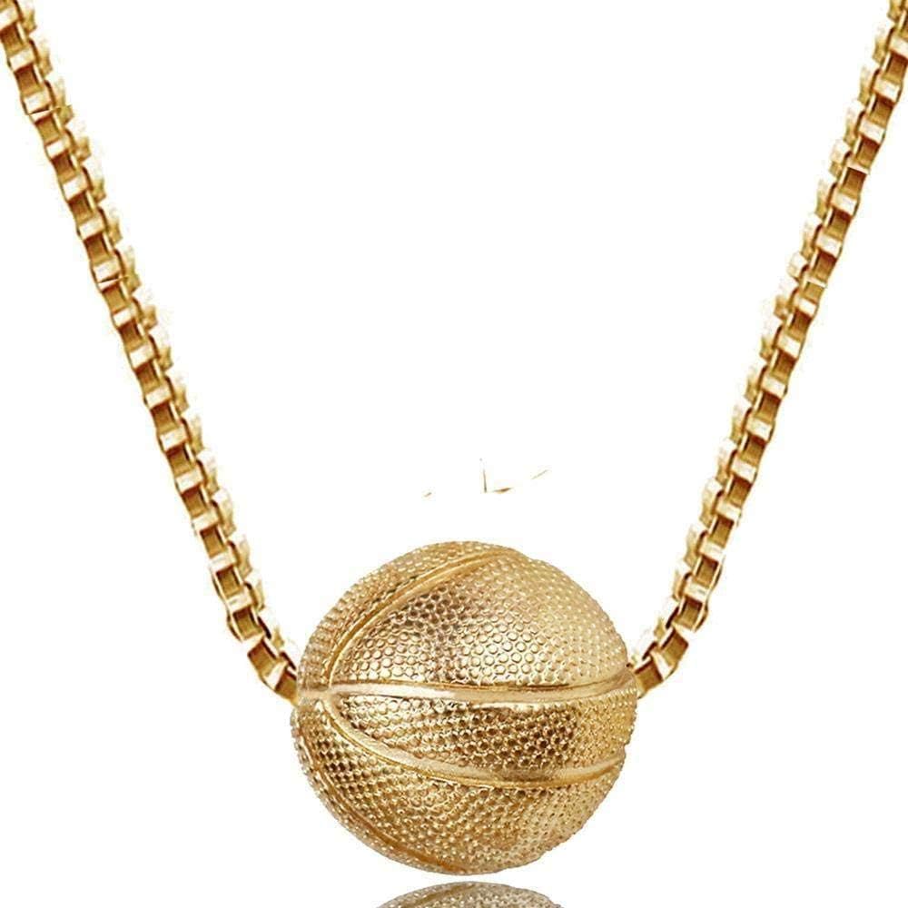 Mini Ball Basketball Pendant Necklaces for Women Gold Sports Basketball