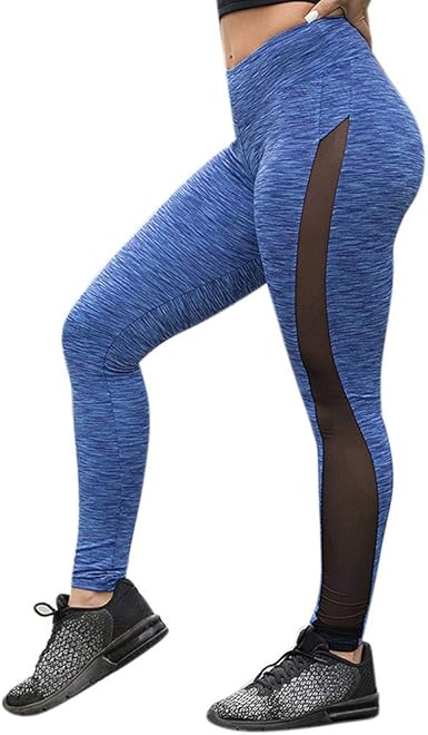 VPASS Mujer Pantalones, Mallas Mujer Fitness Elásticos Patchwork ...