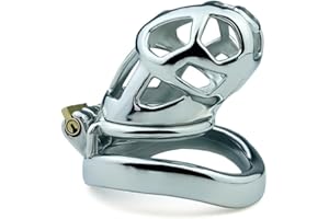 Stainless Steel Non-Slip Men's Hollow Protection Cage (L) A124 (Acr ring, 50mm)