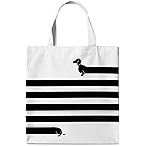 WAITPI Dachshund Dog Gifts Canvas Tote Bag, Dachshund Gifts Tote Bag for Women Dog Lover, Travel Reusable Grocery Bags