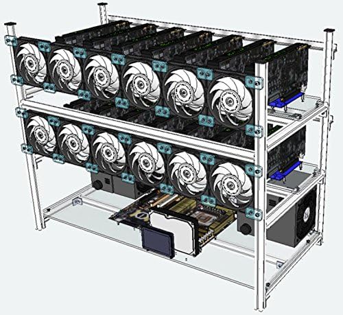 PPCS Stackable Mining Case with 14 Graphics Card slots