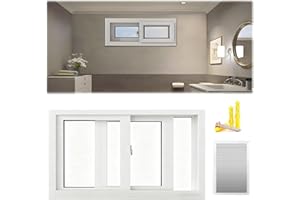 Replacement Basement Window Slider Window 22" 24" 26" 28" 30" 32" 34" 36" 38" 40" Horizontal Sliding Window With Lock & Scree