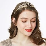 NC Leixi 30 & Fabulous Sash Rhinestone Tiara Set Gold XL 30th Birthday Gifts view 4