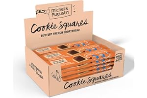 MICHEL & AUGUSTIN Michel et Augustin Cookies, Individually Wrapped Snacks Gift Box, Milk Chocolate & Caramel Shortbread Cookie Bars, 18-Pack, 4 French Butter Cookies per Bar
