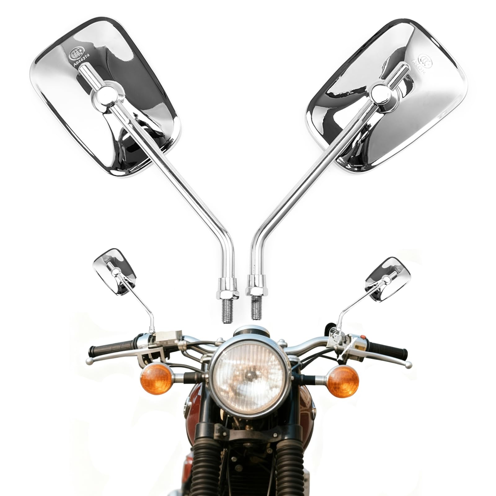 APEBAZY Rectangular Bike Mirror Aluminum Alloy Cycling Reflector Wide Angle Tricycle Quad Motorcycle Scooter Rearview Left Right Mirror