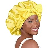 YANIBEST Adjustable Silk Bonnet for Sleeping Women Double Layer Satin Bonnet Reduce Friction Prevent Frizz Curly Hair