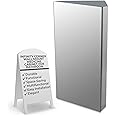 Renovators Supply Infinity Corner Wall Mount Medicine Cabinet with Mirror Brushed Stainless Steel Bathroom Storage 23.6 X 11.8 Inches Hanging Triple Shelf Storage Cabinet Opens Left to Right