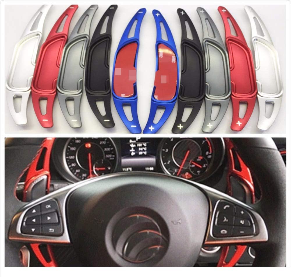 MATBC Sticker Aluminum Car Steering Wheel Shift Paddle Shifter Extension,For Benz Amg A45 Cla45 C63 S63 Gla45 2015-2017