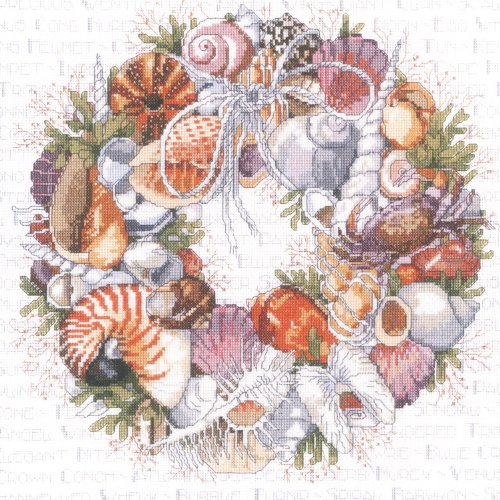 Janlynn Seashell Wreath Counted Cross Stitch Kit