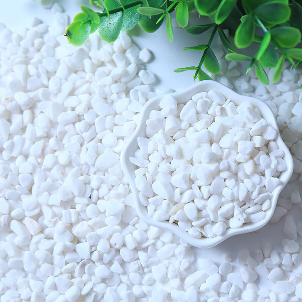 Pebble 0.4"-1.2" (1-3 cm) Pavage Garden Pathway Landscape High Shine Rain Flower Stone Water Tank Fish Tank Section Stone 1.1 lb (White)