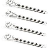 Mini Whisks 7 inch 304 Stainless steel Whisk, Hand Egg Mixer for Flour Cake Egg, Kitchen Cooking Baking Use Whisk (4)