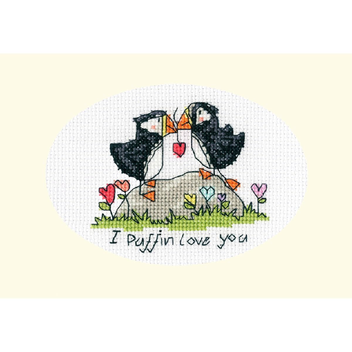 Bothy Threads Counted Cross Stitch Kit - I Puffin Love You