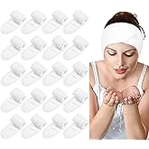 20PCS Facial Spa Headband Head Wrap Terry Cloth Headband for Washing Face Makeup Adjustable Stretch Towel with Magic Tape