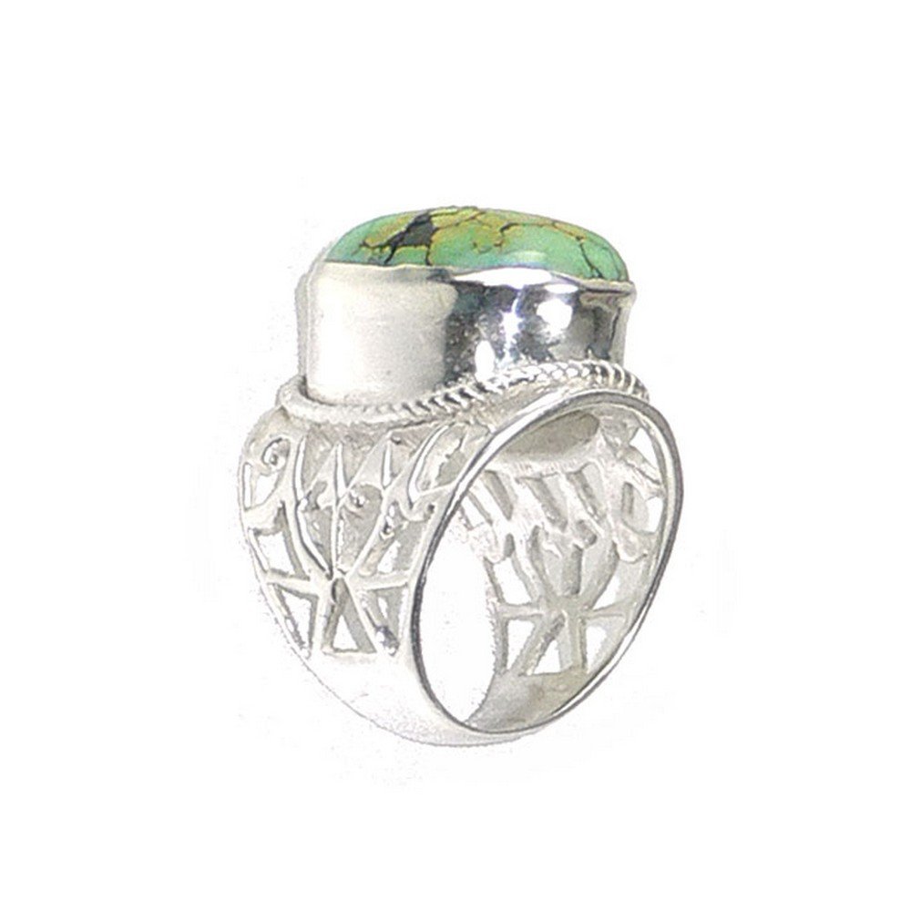 Franki Baker Turquoise & Silver Cocktail Ring - UK Size O (17.5mm)