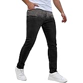 Men's Classic Slim Fit Stretchy Jeans for Men Skinny Flex Denim Pants Ripped Designer