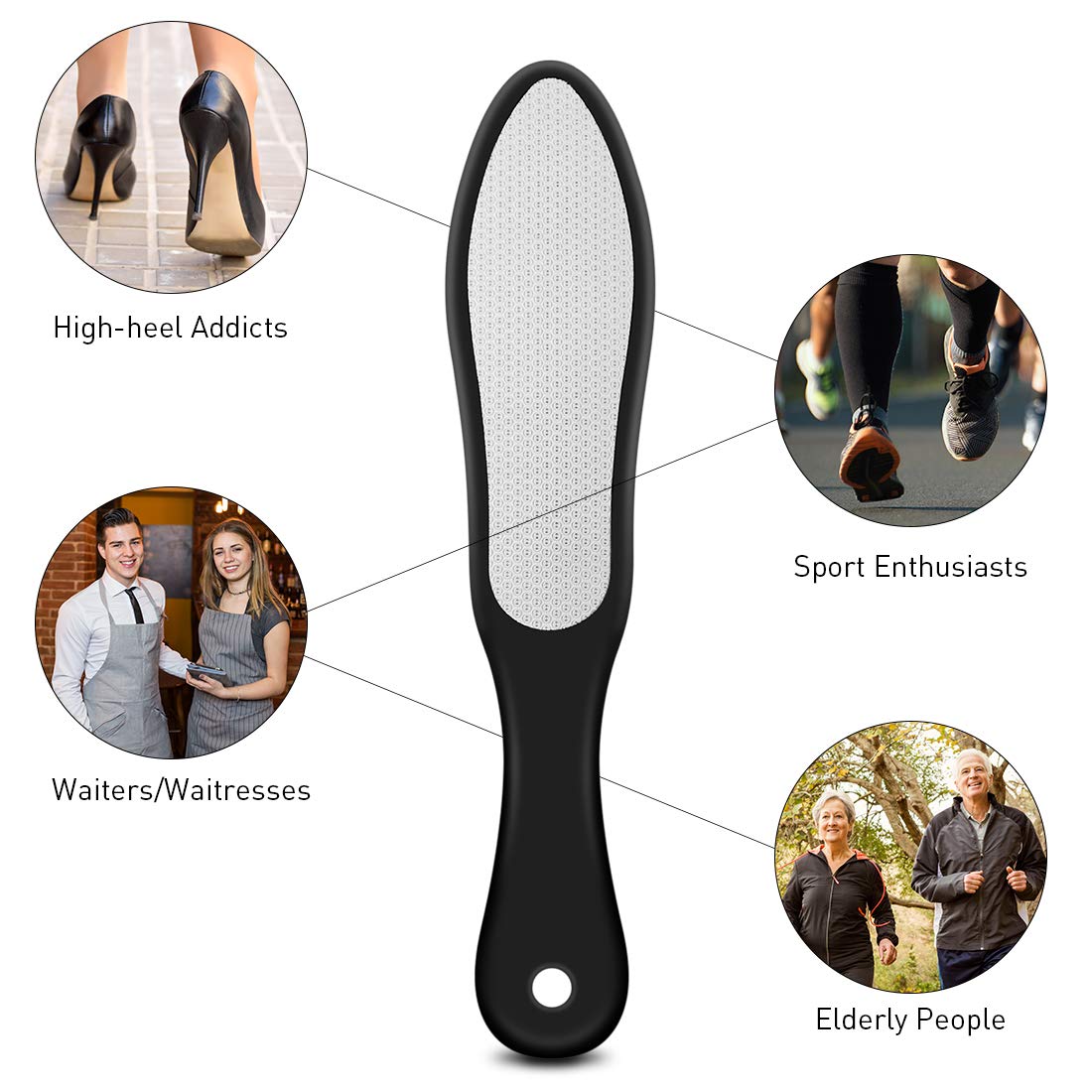 Laser Hornhautfeile - Hornhautentferner für die Entfernung von Hornhaut & Hühneraugen aus rostfreiem Edelstahl - Fußpflege für seidig weiche Füße in Podologie Qualität