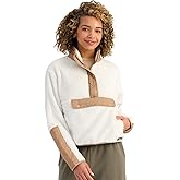 HUK womens Plush Fleece 1/2 Zip Pullover, Cozy Sherpa Fleece With Front Drop-in Pocket and Quilted Details