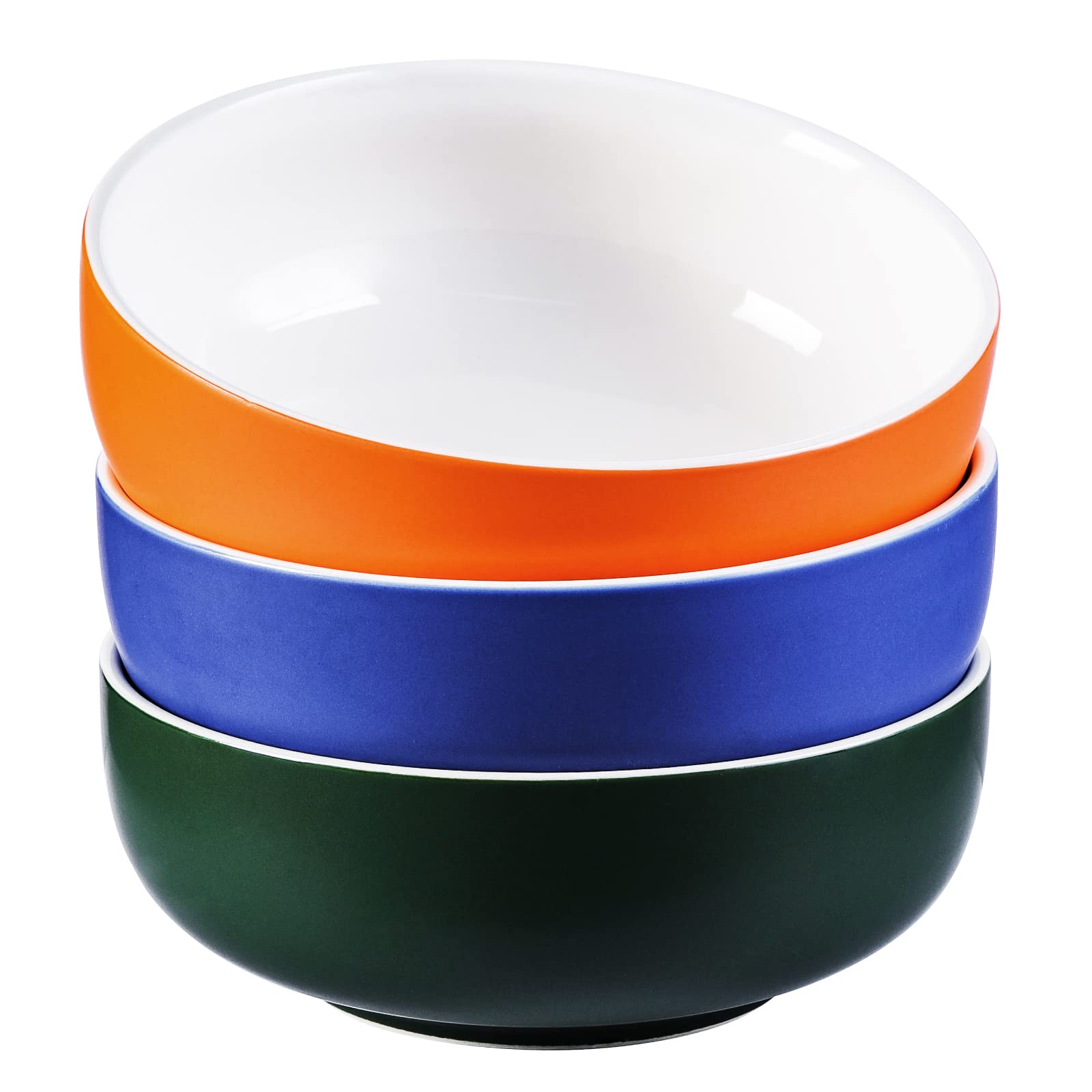 Yundu 56 OZ Ceramics Bowl Sets, Pho Bowl, Large Bowls, Soup Bowls, Fruit Bowls Salad Bowls, Serving Bowl Set of 3, Microwave and Dishwasher Safe