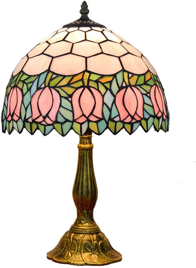 Amazon.com: YAP Pink Tulip Tiffany Table Lamp Victorian Style Luxury