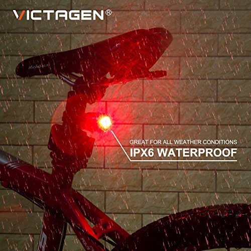 Victagen Smart USB Rechargeable Bike Tail Light, Helmet Light, Auto on-Off According to Brightness Movement, IPX6 Waterproof LED Bicycle Taillight Cycling Safety, Rear Bike Light - Thumbnail 5