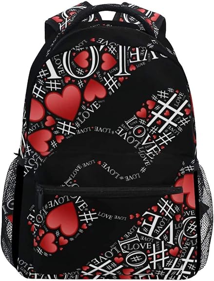 Amazon 子供用 愛言葉赤いハートイラスト周り キッズ リュック サック 女の子 男の子 幼稚園 かわいい 児童バッグ 軽量 おしゃれ お祝い プレゼント 通園 通学 男女兼用バッグパック N A レディース