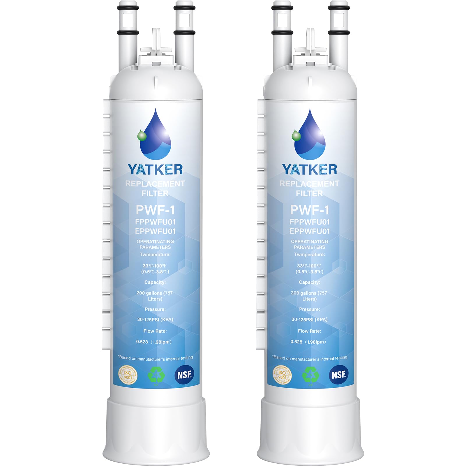 Yatker FPPWFU01 Water Filter Replacement 2 Packs