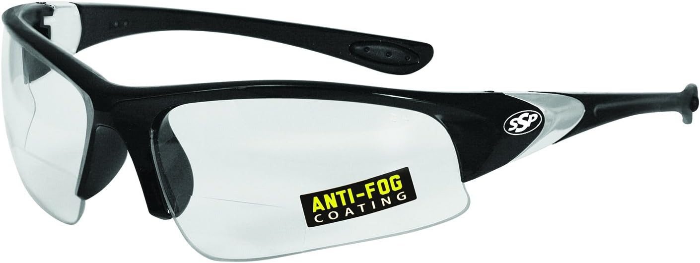 SSP Eyewear Chef Shades 3.00 Bifocal Reading Glasses with Black Frames and Clear Anti-Fog Lenses, CSLOCOTO BLK CLAF 3.0