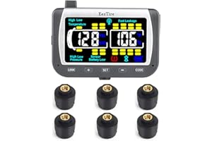 EEZ RV PRODUCTS EEZTire-TPMS6ATC Real Time/24x7 Tire Pressure Monitoring System - Color Monitor + 6 at Sensors