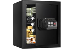 APRXUVOT 2.0 Cuft Security Safes for Home Use Fire and Water Proof, Steel Safe Box for Home with Combination Lock, Alarm System and Removable Shelf, Anti-theft Fireproof Lock Box for Money, Documents