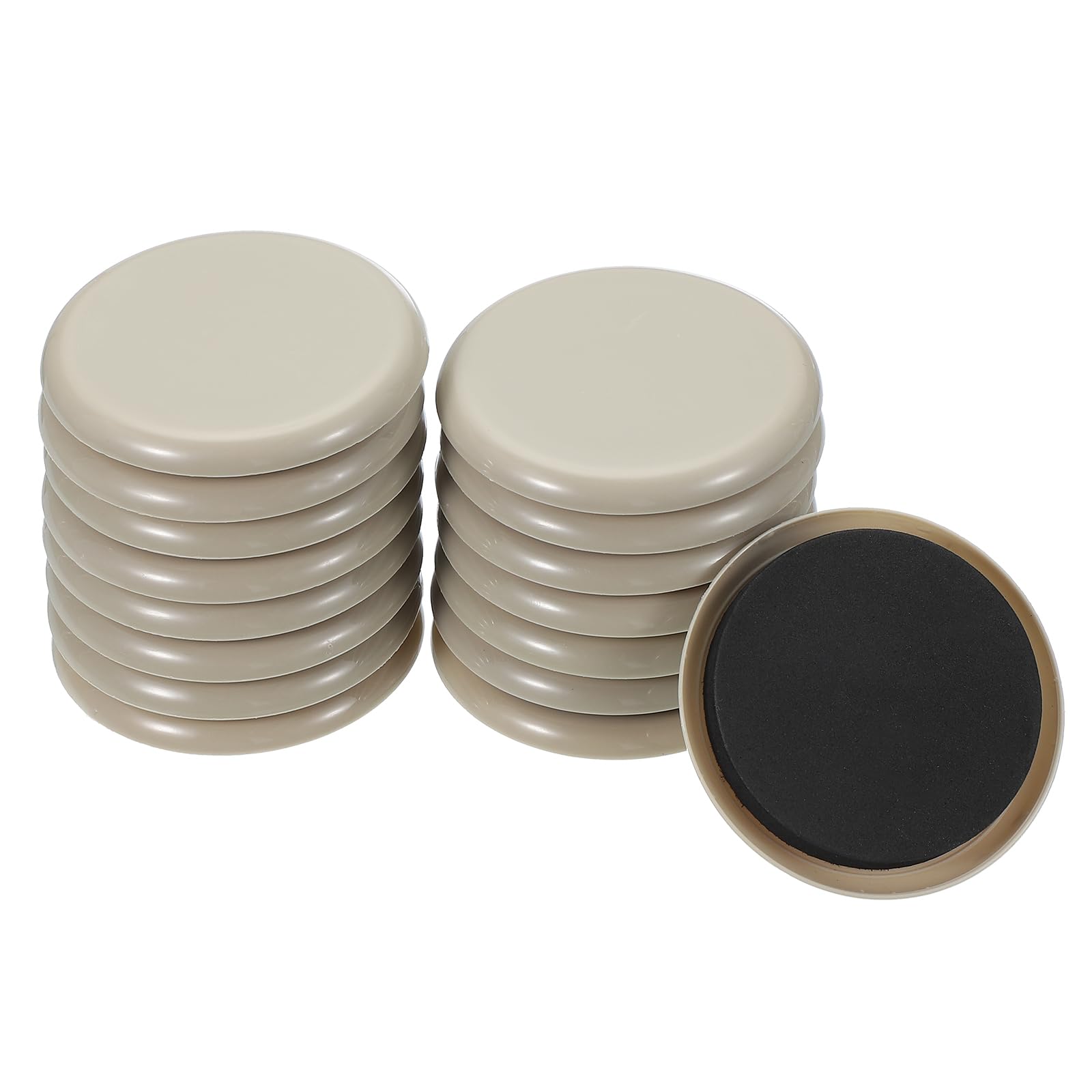PATIKIL 3 1/2" Furniture Sliders, 16 Pcs Reusable Furniture Sliders for Hardwood Floors, Round Sliders for Moving Furniture on Carpet, Easily Move Appliances, Beds, Sofas, Wardrobes, Beige