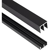 Orechic Aluminum Sliding Door Track Set for 1/4" Thick Panels Glass Cabinet Door Window Sliding Track, Size 48 x 0.79 inches (Black)