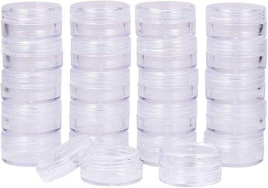 Arts Crafts Sewing Elite 2 Sets Plastic Bead Accessory Storage Organizer With 50 Small Plastic Stackable Jars Container Clear Home Engineering Webinars Com